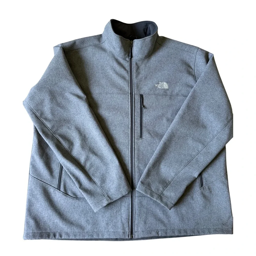 The North Face Softshell Jacket Mens WindWall Full Zip Gray XXXL